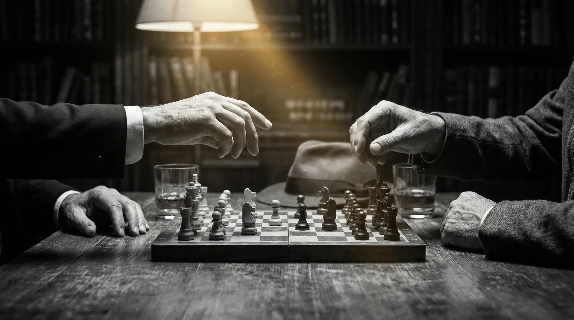 核桃战略 艺术探索系列 - 非线性叙事，棋盘上的对弈象征命运的交错